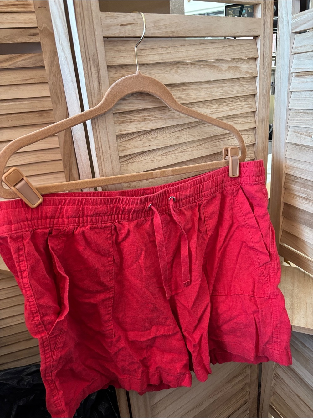 Nautica Red Linen Blend Drawstring Shorts XL